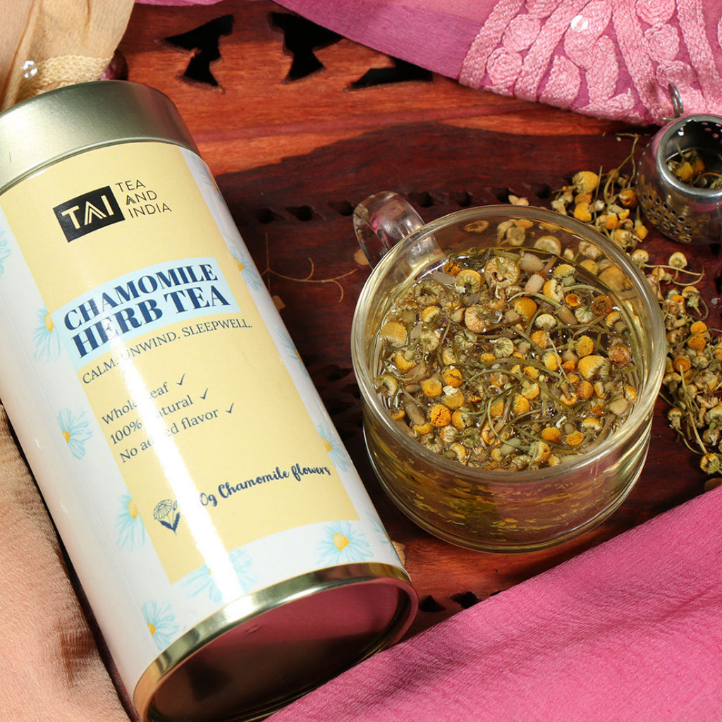 chamomile tea / herbal tea / green tea / teaandindia / tea and india / loose tea / whole leaf tea\