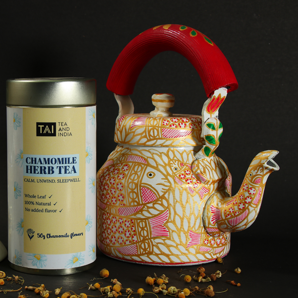 chamomile tea / herbal tea / green tea / teaandindia / tea and india / loose tea / whole leaf tea