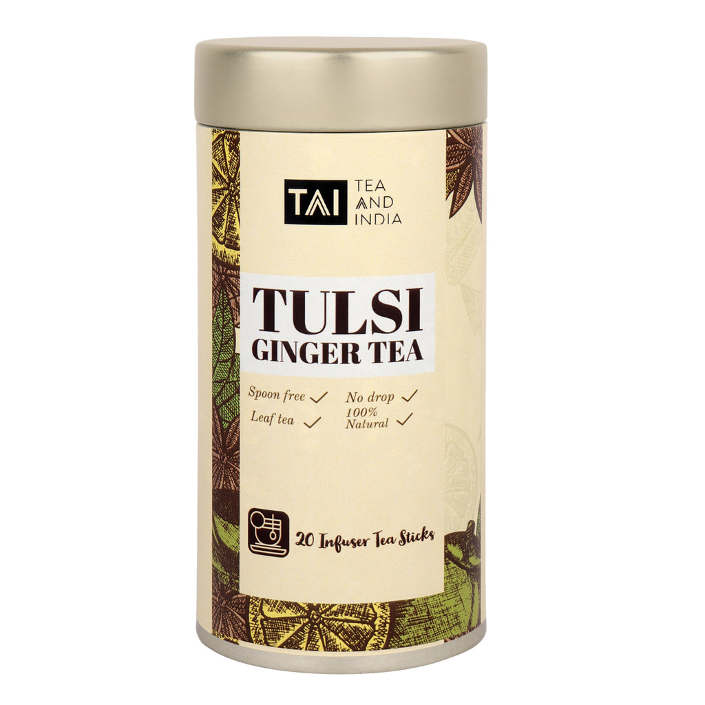 Tulsi ginger tea / tulsi tea / tulsi green tea / teaandindia / tea and india / best green tea