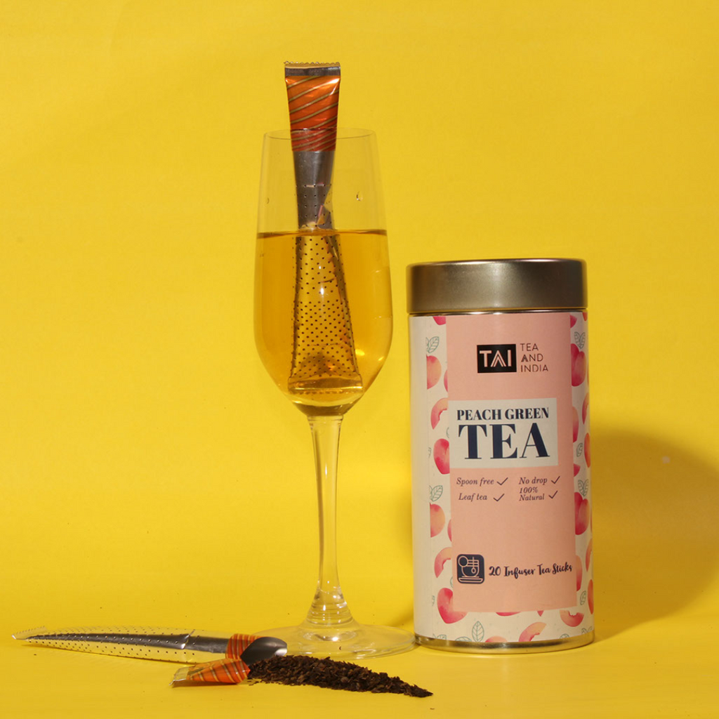 peach green tea / teaandindia / tea and india / tea sticks